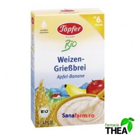 Topfer Cereale gris, mere si banane 6luni+ 175g